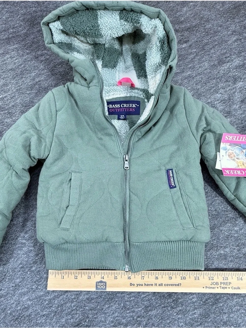 Bass Creek Outfitters Girls 5/6 Green Sherpa Lined Hooded Jacket NWT Snow Ski